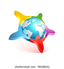 People world 3d icon. Vector design element.