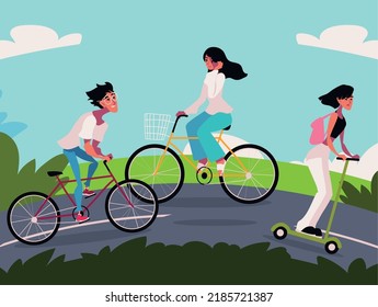 people and world car free day design