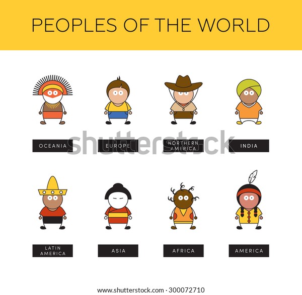 people-world-different-race-types-cartoon-300072710