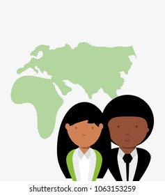 People and World map design
