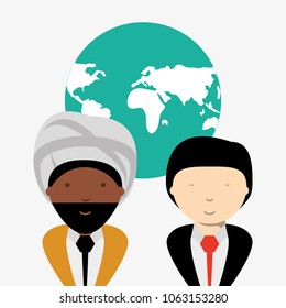 People and World map design