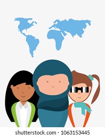 People and World map design