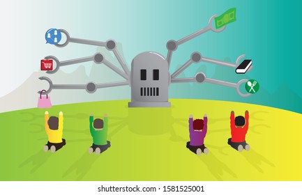 People worship the god machine