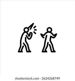 people yelling outline icon. figure shout out line art illustration.
