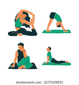 People in Yoga Shape Workout Flat
