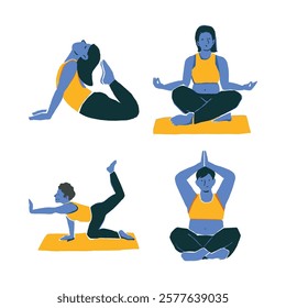 People in Yoga Shape Workout Flat