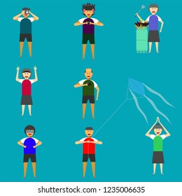 people young old man woman vector illustration eps10