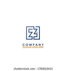 People Zone Z Letter logo with building room design of arrow up architectur for business, finance, real estate, home store, appartment and company identity