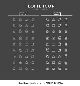 people-bold-and-thin-line-icons