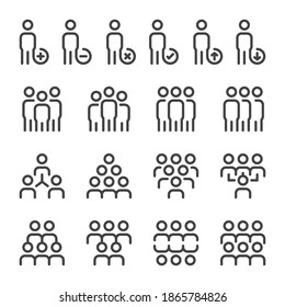 people,population thin line icon set,vector and illustration