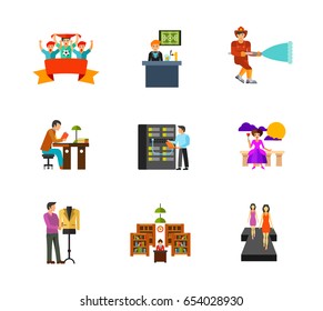 Peoples activity icon set