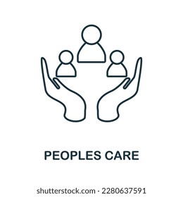 Peoples Care line icon. Simple element from social activity collection. Creative Peoples Care outline icon for web design, templates, infographics and more