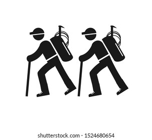 Peoples are climbing icon vector