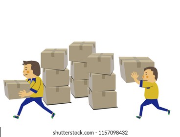 People's clip art.People at work.
Image of delivery.
Illustration of the person who delivers.