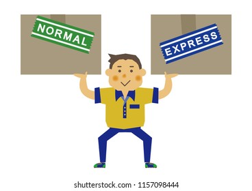 People's clip art.People at work.
Image of delivery.
Illustration of the person who delivers.