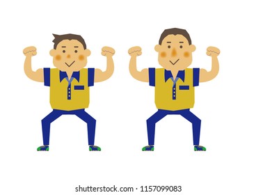 People's clip art.Pose of deliverymen.
Illustration of the person who delivers.
Image illustration of the courier.
People of the shipping company.