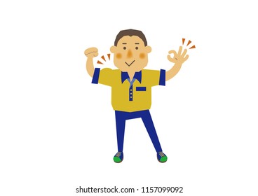 People's clip art.Pose of deliverymen.
Illustration of the person who delivers.
Image illustration of the courier.
People of the shipping company.