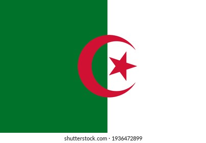 People's Democratic Republic of Algeria flag vector icon