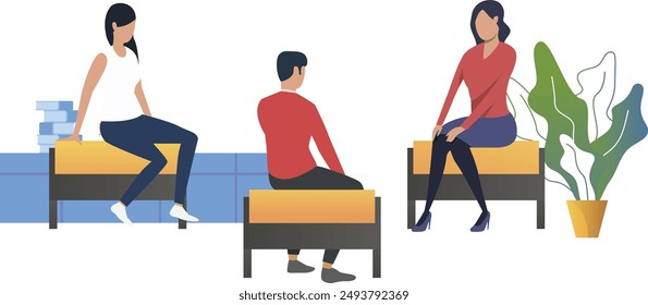 Peoples duing meeting, frinds are in chill mood vector illustration