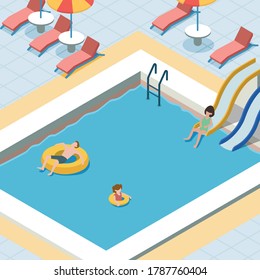 peoples are enjoying their holiday at swimming pool