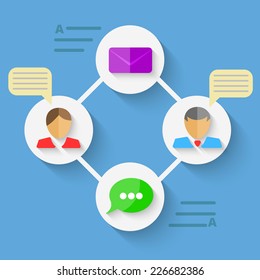 People's Faces Icons. Communication and Teamwork Concept