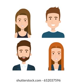 Peoples faces set