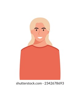 People's faces of woman with happy smiling humans. Avatars. Set of user profiles. Colored flat vector illustration