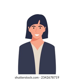 People's faces of woman with happy smiling humans. Avatars. Set of user profiles. Colored flat vector illustration