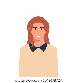 People's faces of woman with happy smiling humans. Avatars. Set of user profiles. Colored flat vector illustration