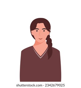 People's faces of woman with happy smiling humans. Avatars. Set of user profiles. Colored flat vector illustration