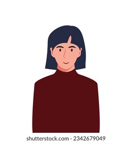 People's faces of woman with happy smiling humans. Avatars. Set of user profiles. Colored flat vector illustration