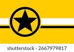Peoples Flag of Dodge city vector illustration isolated. City flag town symbol. Sticker Dodge city emblem banner. USA town in Kansas state.