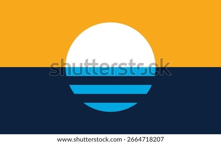 Peoples Flag of Milwaukee vector illustration isolated. City flag town symbol. Sticker Milwaukee city emblem banner. USA town in Wisconsin state.