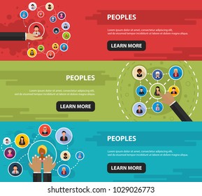 Peoples flat icon concept. Vector illustration. Element template for design.