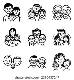 Peoples Flat Icon Set Isolated On White Background