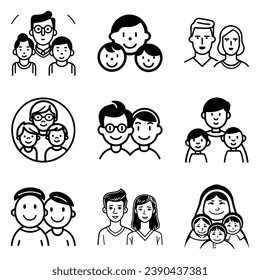 Peoples Flat Icon Set Isolated On White Background