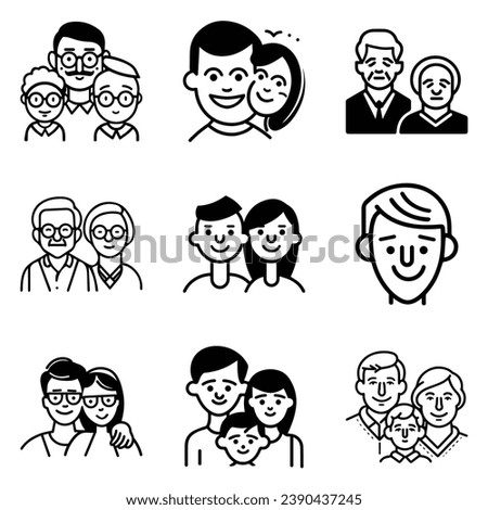 Peoples Flat Icon Set Isolated On White Background