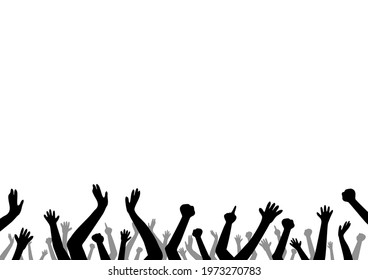 a lot of people's hands and arms for event