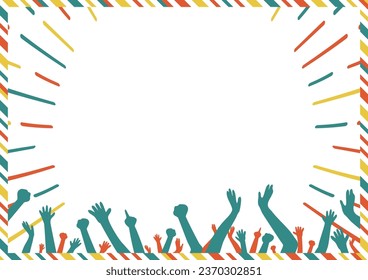 a lot of people's hands and arms for event