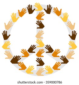 people's hands folded as a sign of peace. Peace and unity. Against violence and war.