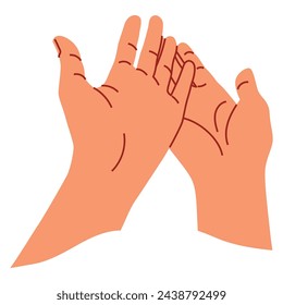 Peoples hands - handshake gesture. Vector illustration in flat style.