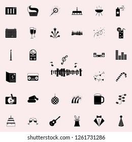 people's hands and musical notes icon. Party icons universal set for web and mobile