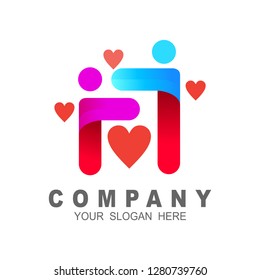 
people's logos are hugging, human logo 
