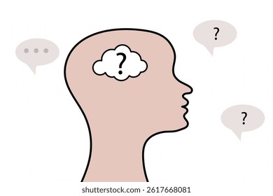 People's mindset concept, The Case for Curiosity, ask question icon, symbol, vector illustration design background
