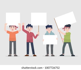 peoples protest and bring sign 