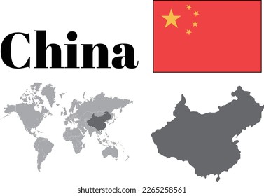 People's Republic of China 2023-02-22
maps and national flag
vector illustration