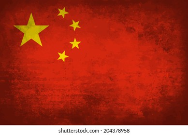 People's Republic of China, Chinese Flag on concrete textured background