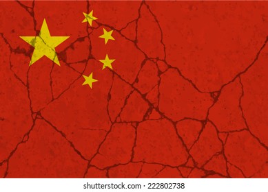 People's Republic of China, Chinese Flag on concrete textured background