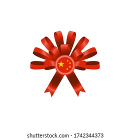 People's Republic of China flag badge. Wall decoration, icon, wall table, plate pattern, rosette, profile picture is used.