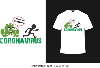 Peoples Running From Corona Virus T shirt Design, Covid-19, corona virus t shirt, template, vintage, apparel